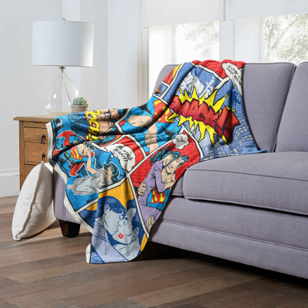 Superman and Lois Comic Panels Silk Touch Throw Blanket 50" x 60"